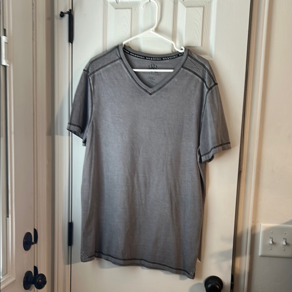 Men's Gray V-Neck Shirt